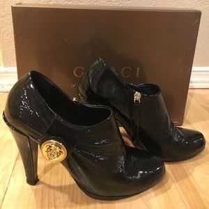 Gucci patent leather bootie, Size 7.